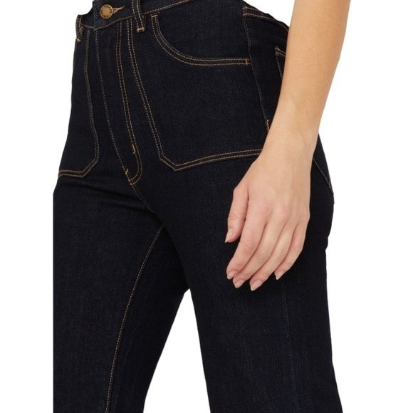 ROLLA’S EASTCOAST HIGH RISE FLARE ORGANIC COTTON JEANS IN LUX BLUE - Picture 6 of 15